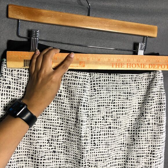 calvin klein womens skirt 4 small s white black textured zip back zip work r1 - Picture 12 of 13